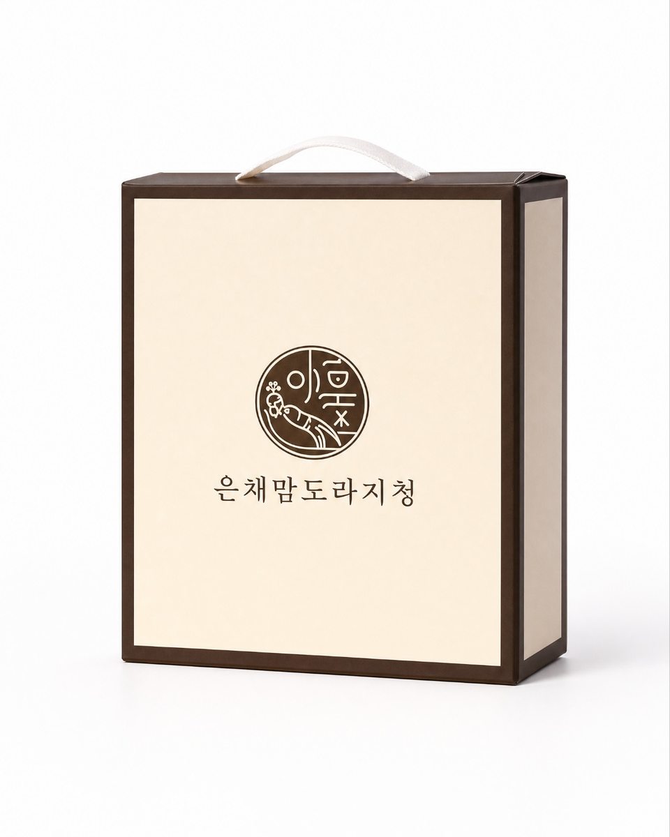 은채맘도라지청 크림색 선물 상자 정면